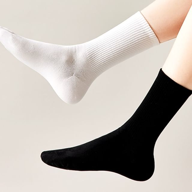 Mimiyu-Plain Short Socks Set
