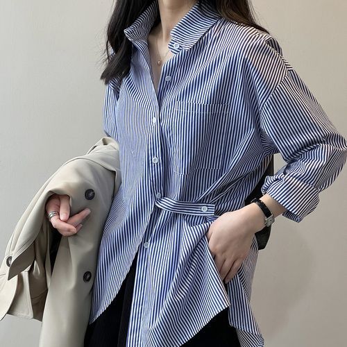 Pinstripe Silk Shirt - Women - Ready-to-Wear