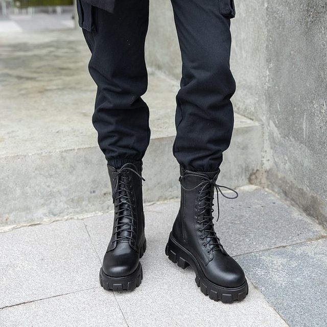 Vindler-Lace-Up Platform Short Boots