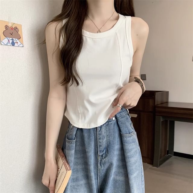 Maisee-Plain Tank Top