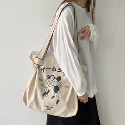 Basaran - Cartoon Print Canvas Tote Bag Basaran - Cartoon Print Canvas Tote Bag