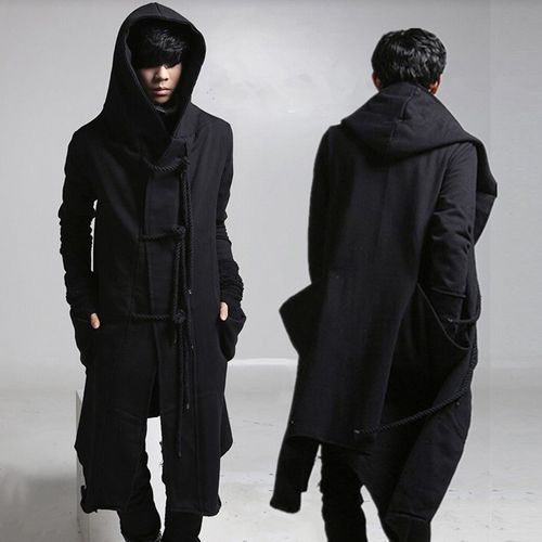 Plain black best sale coat with hood