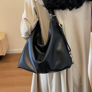 Plain Faux Leather Tote Bag
