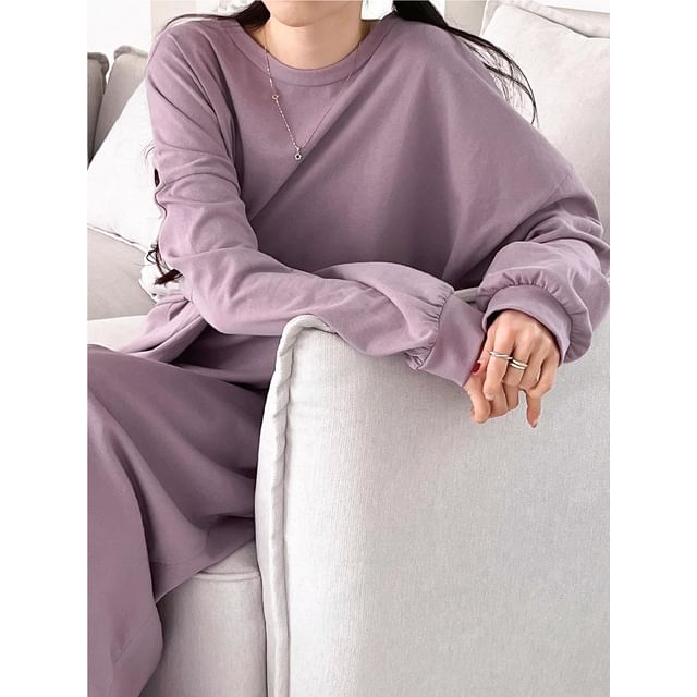 knee length dresses for ladies Cotton Dress Casual Loose Soft Dresses Long sleeves Midi Dress – Ethnic  Fashville main image 1
