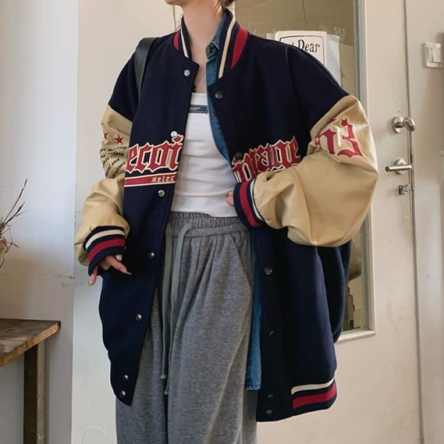 販促ワールド YADcrew Embroidered note baseball jacket | wasser-bau.com