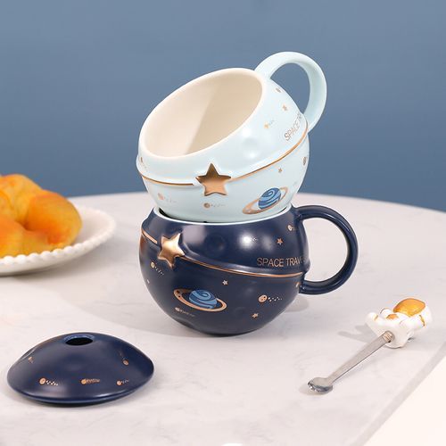 Coffee Cup And Saucer Ceramic Mug With Spoon And Lid Coffee Cups