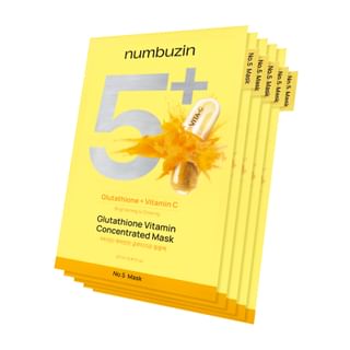 numbuzin - No.5+ Glutathione Vitamin Concentrated Mask Set 5 sheets
