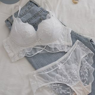 Croix-Set Lace Wireless Bra Panty