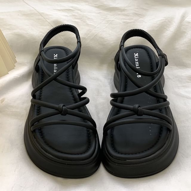 Queen Zoo-Plain Knot Platform Gladiator Sandals
