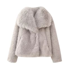 【IONSEOUL】Kicket Cow Crop Fur Jacket 5JH041 U LAN】Kicket Cow Crop Fur Jacket Kicket Cow Crop Fur Jacket
