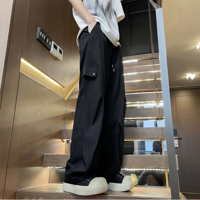 Wescosso-Mid Rise Plain Straight Leg Pants