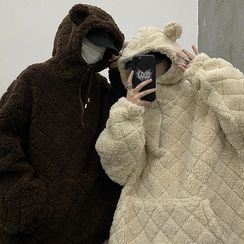 Banash - Half-Zip Bear Ear Hoodie Banash - Half-Zip Bear Ear Hoodie