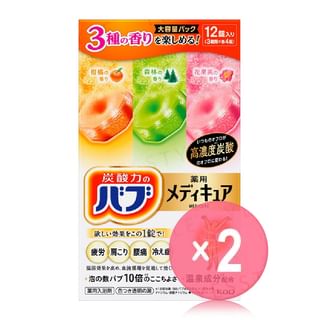 Kao - Bub Medicure Bath Salt Tablet Set Citrus x Forest x Floral Fruity 2pcs Bundle Set
