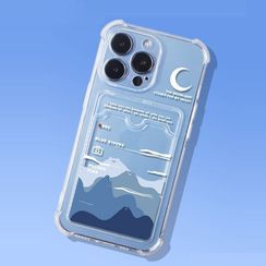 Mirrus - Mountain Print Card Holder Phone Case - iPhone 13, 13 Pro, 13 Pro Max, 13mini, 12, 12 Pro, 12 Pro Max, 12mini, 11, 11 Pro, 11 Pro Max, XS Max, XS, X, XR