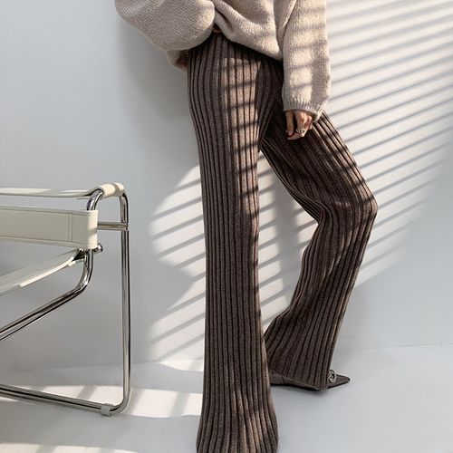 Indiclofie - High Waist Plain Flared Dress Pants (Various Designs)