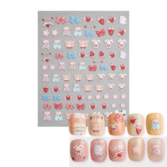 MEKO-Embossed Nail Stickers D