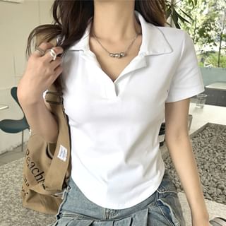 Gafi Short-Sleeve Plain Polo Shirt Sale