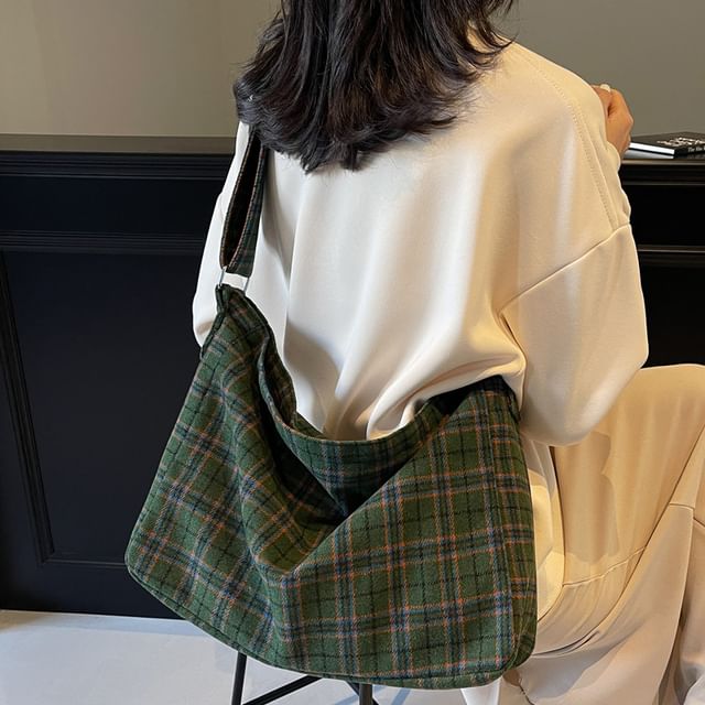 Melois-Plaid Crossbody Bag