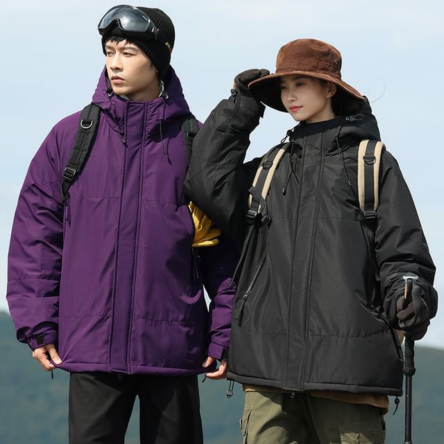 Bay Go Mall-Mock Two-Piece Zip-Up Windbreaker