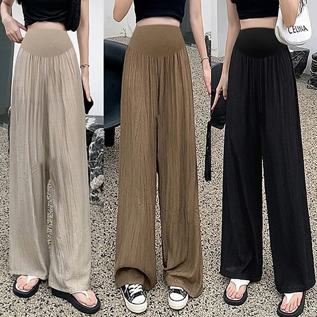 NEUF-Maternity High Waist Plain Wide Leg Pants
