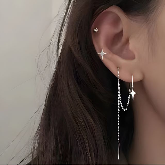 Betsuno-Set Star Threader Earring Ear Stud