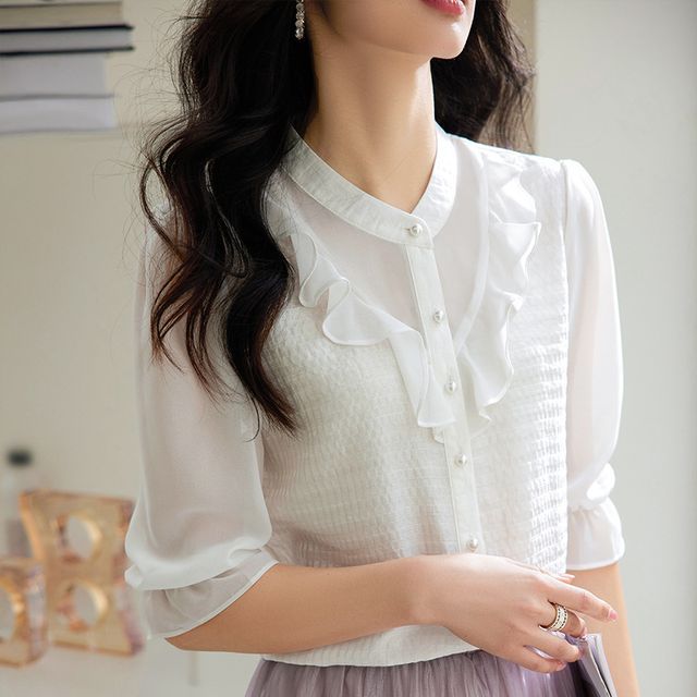 ladies ruffle blouse