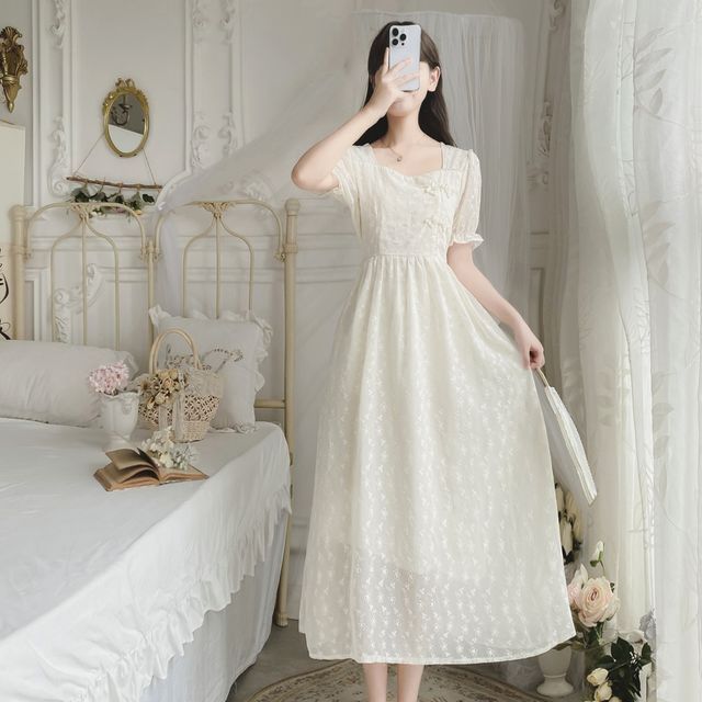 knee length dresses for ladies The Ultimate Muse Pearl Trim Midi