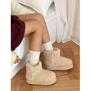 SeoulPop Faux Fur Short Boots Sale