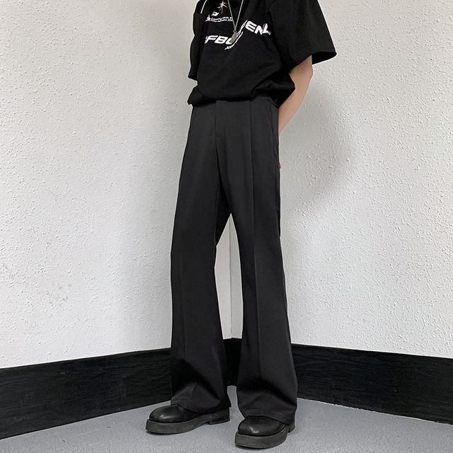 VEAZ - Mid Rise Plain Flared Dress Pants | YesStyle