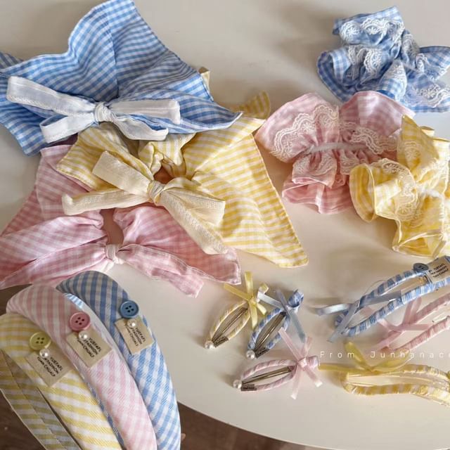 Kiren-Plaid Scrunchie Headband Various Designs