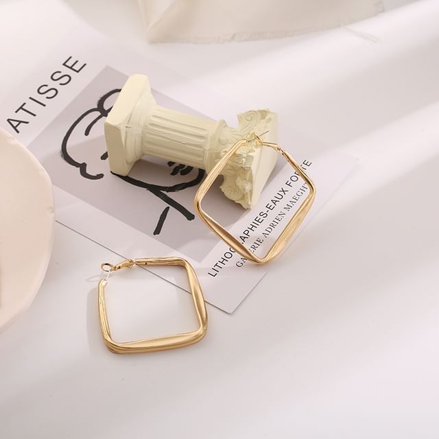 Seirios-Square Alloy Hoop Earring