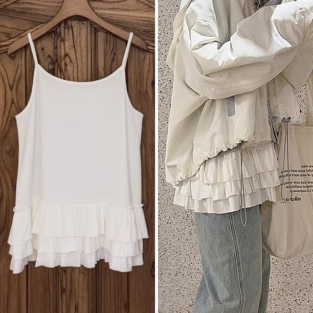 Glotto-Tiered Ruffle Camisole Top