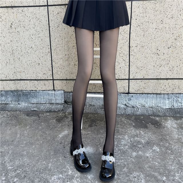 Gentiana - Plain Fleece-Lined Tights