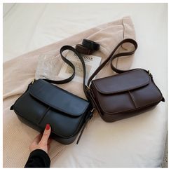Aimyz - Faux Leather Flap Crossbody Bag