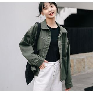 contrast stitching jacket
