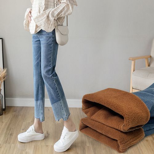 Cropped Straight Leg Maternity Jeans