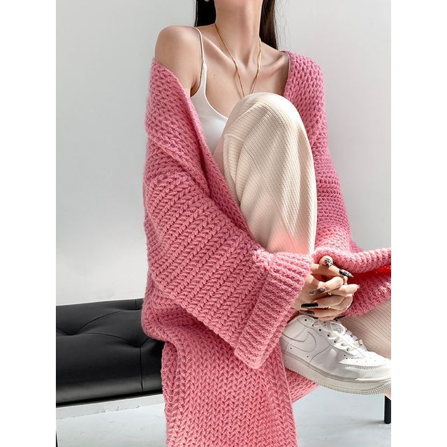 Shira-Soft-Knit Loose-Fit Long Cardigan