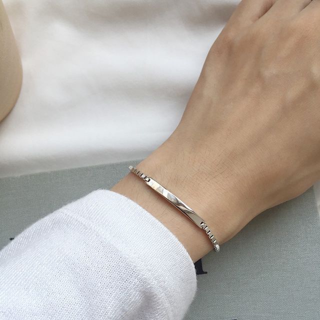 Kamuel-Twisted Bar Sterling Silver Bracelet