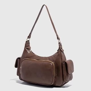 Indenis-Multi-Pocket Faux Leather Shoulder Bag