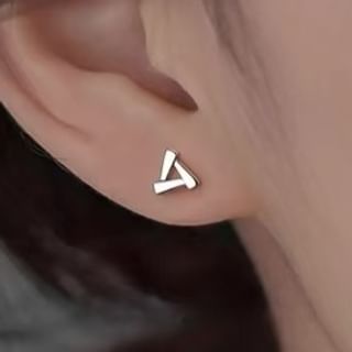 Parskletie-925 Sterling Silver Triangle Stud Earring