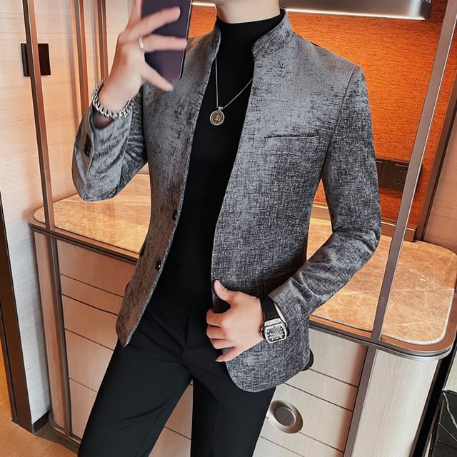 Blueforce-Plain Single-Breasted Blazer