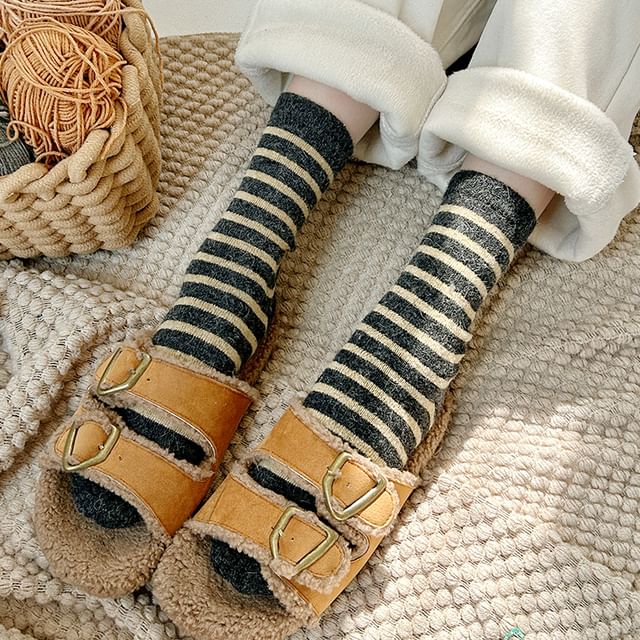 Mimiyu-Striped Crew Socks Set