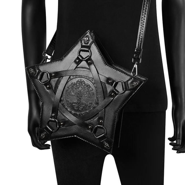 Malnia Home - Star Skull Chain Embossed Studded Faux Leather  display picture 1