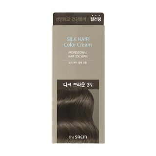 The Saem - Silk Hair Color Cream (Dark Brown): Hairdye 50g + Oxidizing Agent 50g
