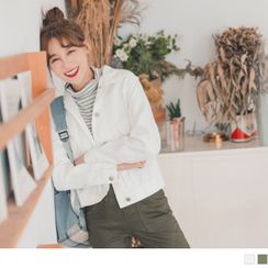 OrangeBear - Letter Embroidered Denim Jacket OrangeBear - Letter Embroidered Denim Jacket