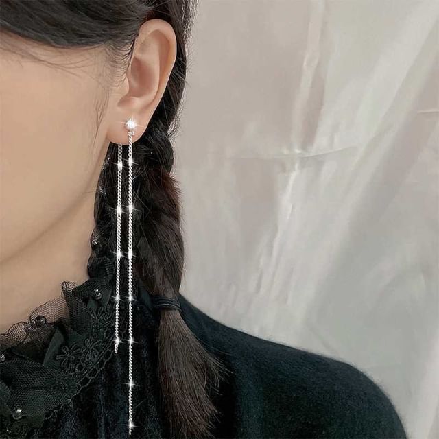 Poppin-Rhinestone Threader Earring