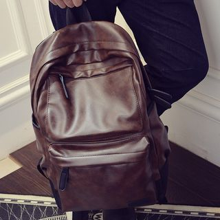 pu leather laptop backpack