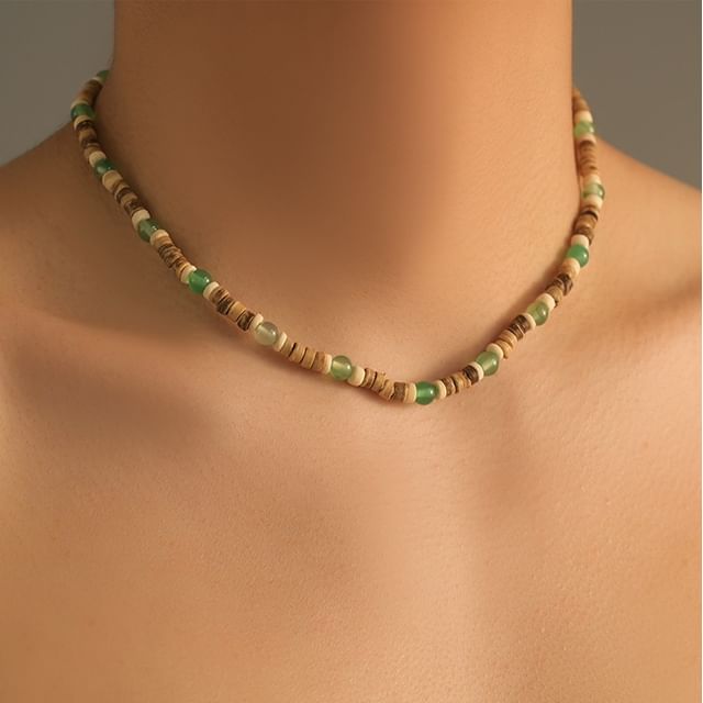 Lilafey-Beaded Wooden Necklace