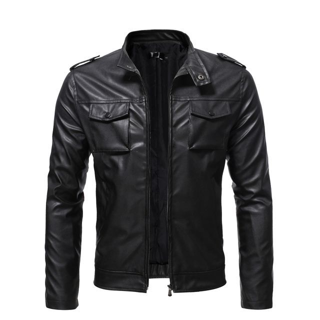 Sparrow Farm-Faux Leather Zip Biker Jacket