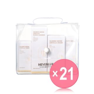 HEVEBLUE - Salmon Caring Centella Special Travel Kit Bag Set (x21) (Bulk Box)